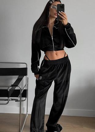 Трендовий спортивний костюм з бомбером з вишивкою mood the label2 фото