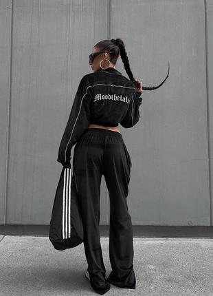 Трендовий спортивний костюм з бомбером з вишивкою mood the label3 фото