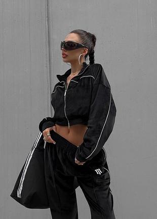Трендовий спортивний костюм з бомбером з вишивкою mood the label5 фото