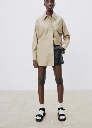 Верхняя рубашка кожаная zara