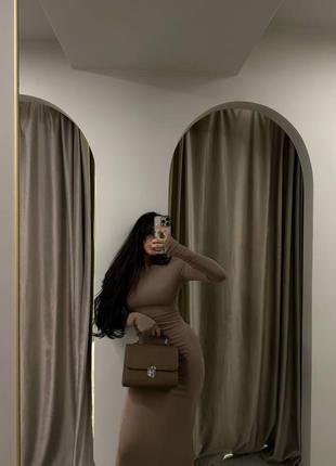 Трендова довга сукня по фігурі з довгим рукавом під скімс skims