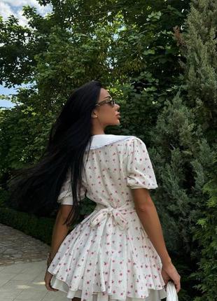 Мила лялькова сукня з акцентним білим комірцем та нижньою спідницею4 фото