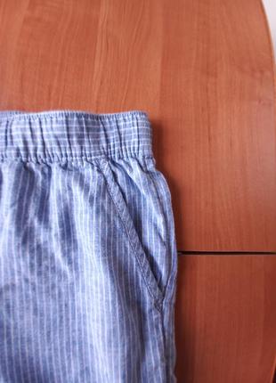 Полосатые женские шорты из натуральной ткани, 16 размер.2 фото