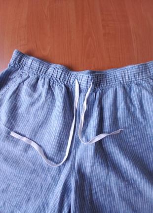 Полосатые женские шорты из натуральной ткани, 16 размер.3 фото