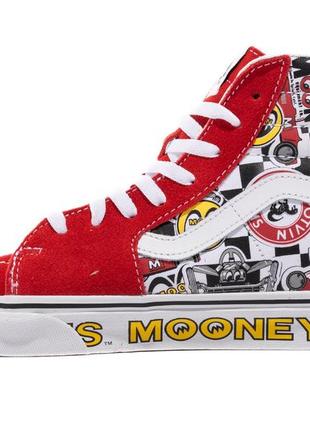 Vans x mooneyes sk8-hi formula one red/white. кеды мужские. оригинал. новые.