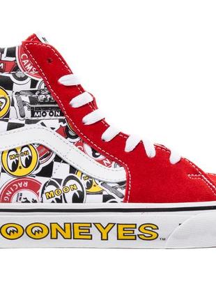 Vans x mooneyes sk8-hi formula one red/white. кеды мужские. оригинал. новые.