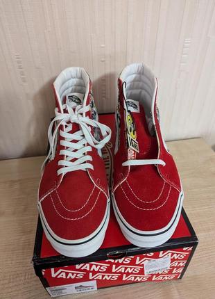 Vans x mooneyes sk8-hi formula one red/white. кеды мужские. оригинал. новые.
