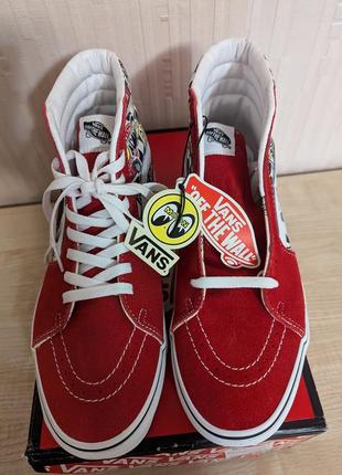 Vans x mooneyes sk8-hi formula one red/white. кеды мужские. оригинал. новые.