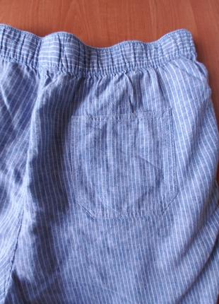 Полосатые женские шорты из натуральной ткани, 16 размер.5 фото