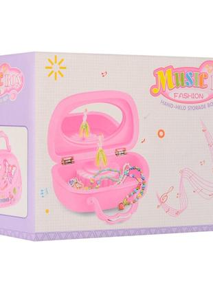 Музыкальный ящик сумочка 9220(pink) зеркало, механическая