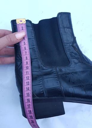 Мужские кожаные ботинки сапоги казаки ковбои челси с резиновыми вставками 41