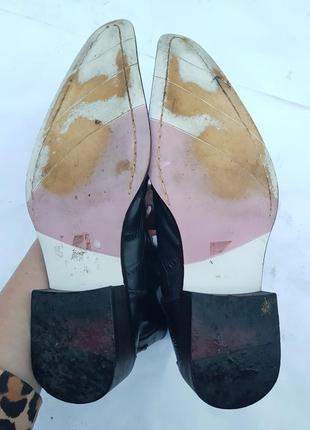 Мужские кожаные ботинки сапоги казаки ковбои челси с резиновыми вставками 41