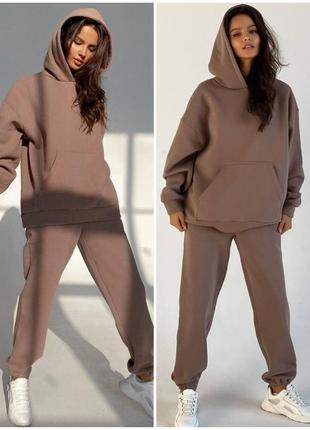 Теплий костюм oversize на флісі 📢 супер цена и качество