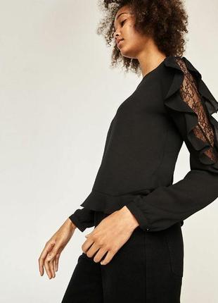 Женская черная блузка zara2 фото