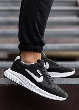 Кроссовки в стиле nike racer black white