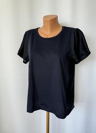 Синяя футболка топ блуза j. crew темно синяя интересная