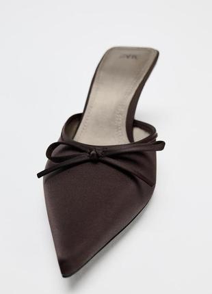 Туфли на каблуке сабо мюли зара zara