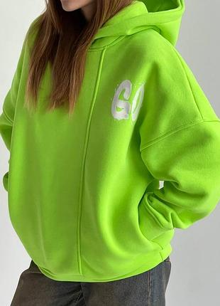 Женское объемное теплое худи