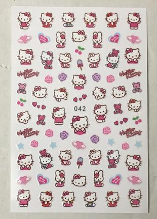 Наклейки на ногти детские декор для ногтей hello kitty