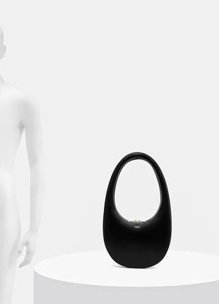 Кожаная сумочка в стиле coperni swipe bag цвет черный белый аллигатор коричневый