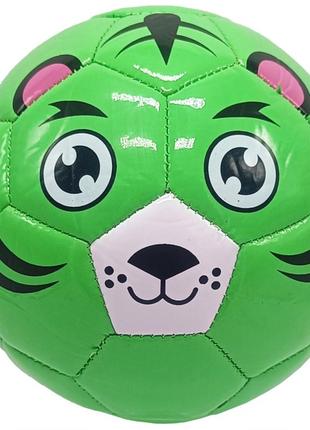 Мяч футбольный детский "тигруля" 2024f, размер №2, диаметр 14 см зеленый