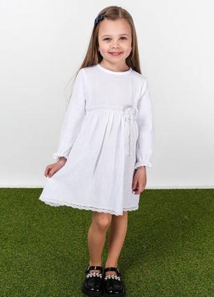 Платье летнее весеннее молочное белое розовое с кружевом муслиновое для девочки платье платья с оборками нарядное нарядное беж