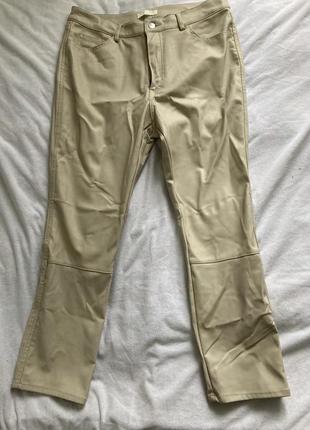 Теплі штани з еко шкіри від h&m