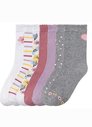 Високі шкарпетки для дівчинки 7 шт 39-42 31-34  розмір,  высокие носки pepperts німеччина