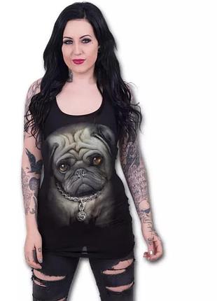 Гранж, панк футболка з коротким рукавом spiral pug life 2 в 1