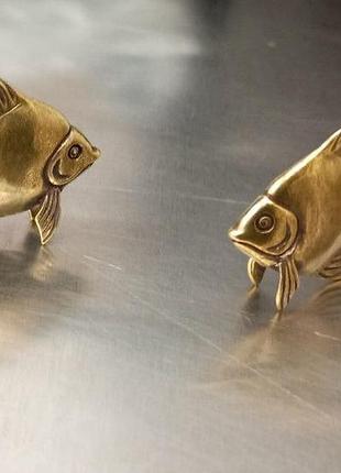 Фигурка статуэтка латунная металл латунь рыбка