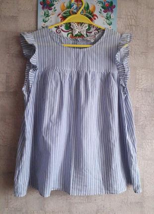 Жіноча смугаста блузка з легкої бавовняної тканини, 16 розмір.1 фото