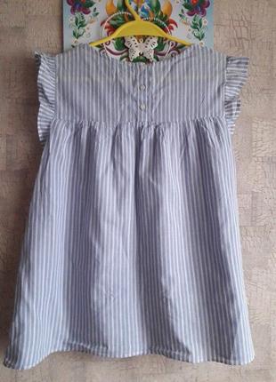 Женская полосатая блузка из воздушной хлопковой ткани, 16 размер.3 фото