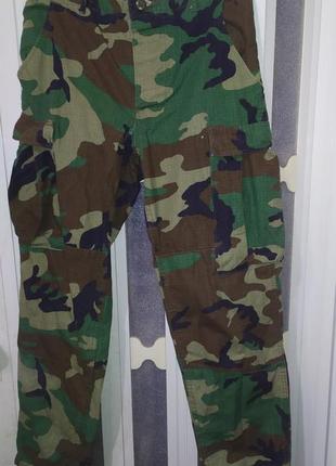 Контрактные брюки армии сша bdu камуфляж woodland, рип стоп.