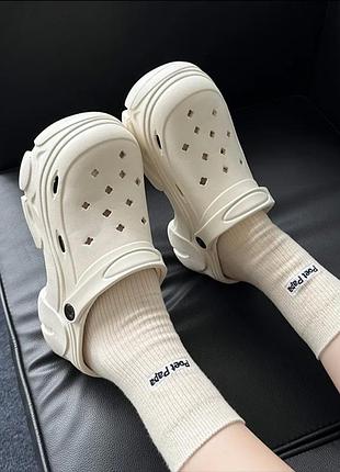 Кроксы crocs шлепанцы сабо тапочки на платформе массивные