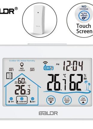 Цифровая метеостанция baldr b0317st2h2-v3  с сенсорным экраном с выносным датчиком