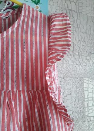 Жіноча смугаста блузка з легкої бавовняної тканини, 14 розмір.2 фото