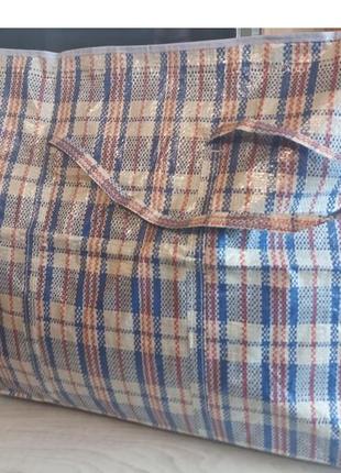 Сумка хозяйственная баул плетенка-клетка 64х50х30см