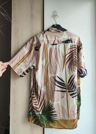 Сорочка гавайська літня гавайка рубаха гавайская рубашка пальмы в пальмах7 фото
