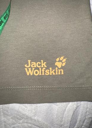 Оливковая футболка с ярким принтом jack wolfskin6 фото