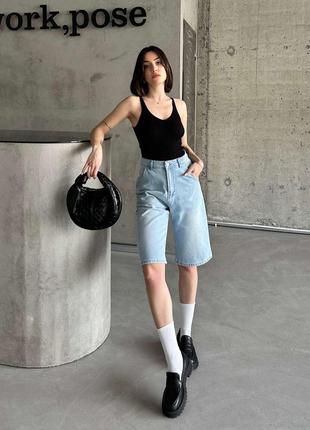 Джинсовые шорты бермуды мом женские турция