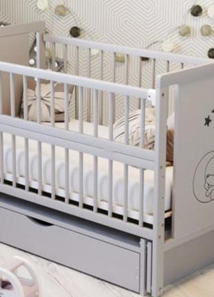 Ліжко дитяче дубік-м ведмедик з маятником біле2 фото