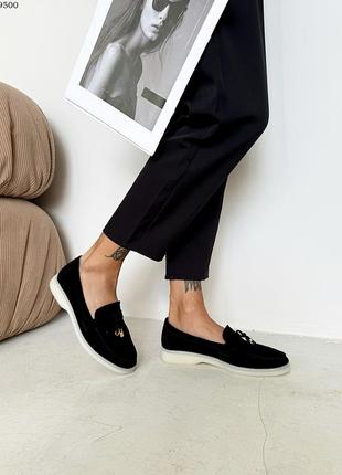 Женские лоферы из натуральной замши