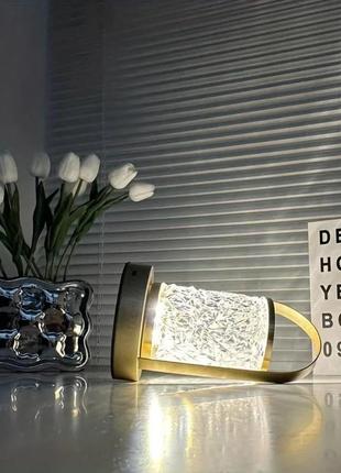 Портативная металлическая настольная led лампа d15 аккумуляторная лампа с сенсорным управлением5 фото
