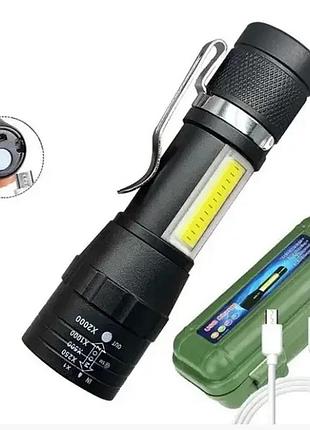 Фонарик аккумуляторный ручной police bl-513 встроенный аккумулятор + зарядка