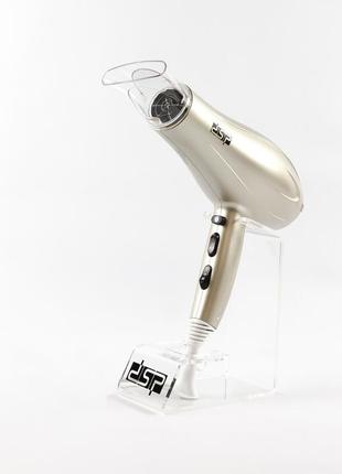 Професійний фен для сушіння укладки волосся з регуляцією швидкості та температури dsp 30087 pro перламутровий +2 фото