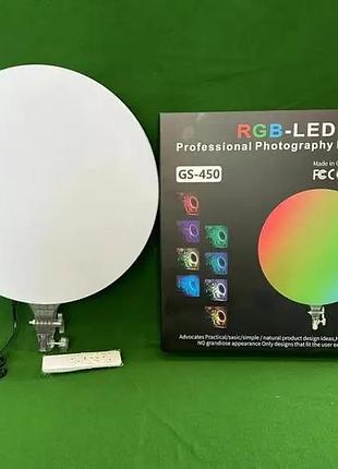 Светодиодная led лампа camera light gs-45 rgb для фото и видео съемки 3000-6500k