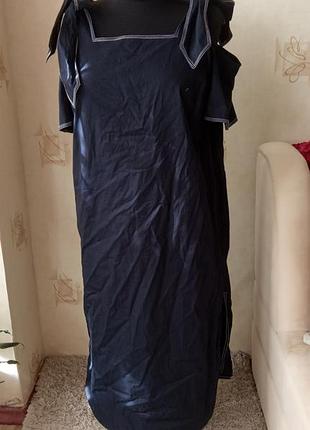 Натуральное платье, хлопок, морской стиль, marks &amp; spencer