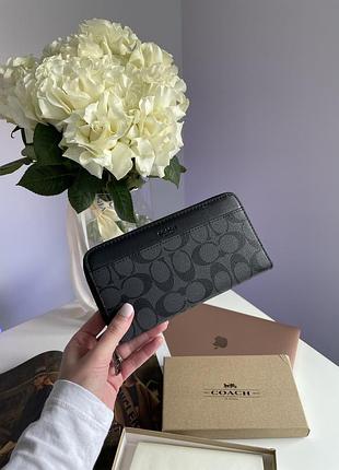 Кошелёк coach accordion wallet in signature grey