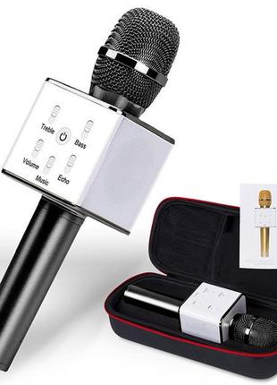 Bluetooth микрофон для караоке q7 блютуз микрофон + чехол
