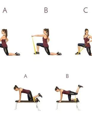 Набор фитнес-резинок 5шт эспандер тренажер